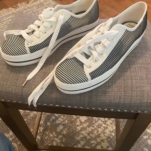 Kate Spade tennis shoes , Keds mesh navy and white stripe.